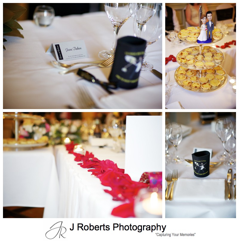 Wedding reception details at Sir Stamford Sydney - wedding photography sydney